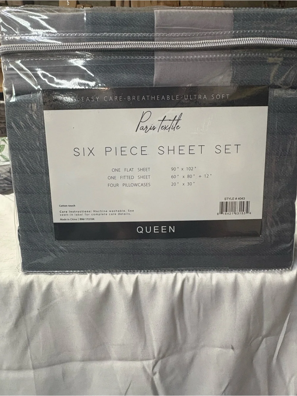 1800 Queen Six-Piece Sheet Set - Gray